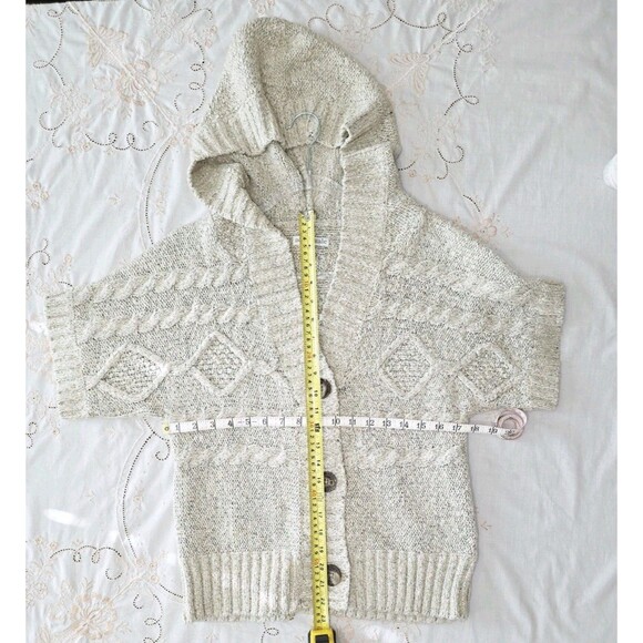 Aeropostale Knit‎ Hoodie Women Crop Sweater Cardigan Size XL Short Sleeves - Picture 3 of 5